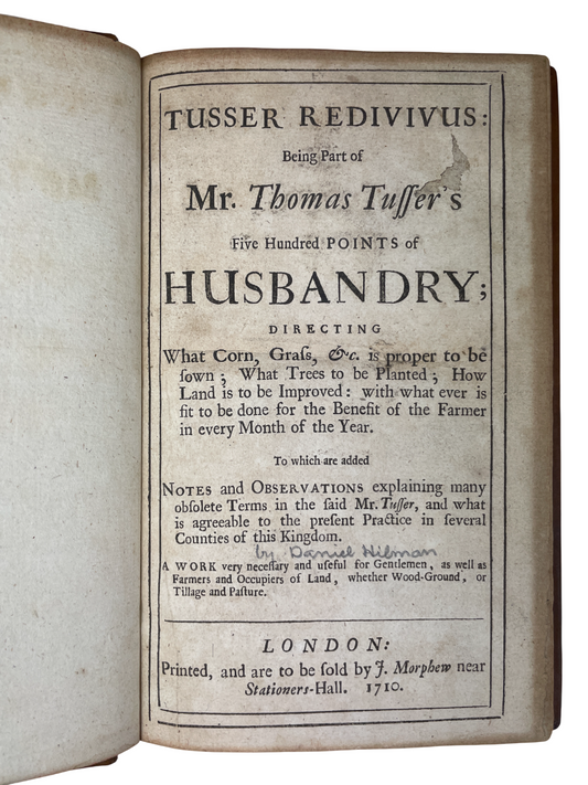 Thomas Tusser - Five Hundred Points of Husbandry - 1710