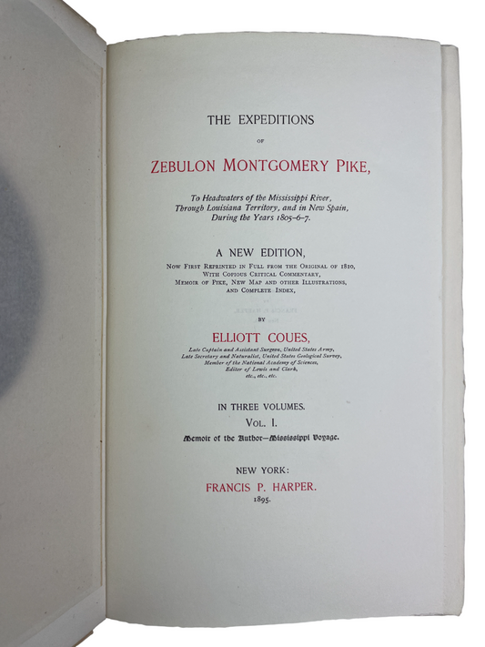 Elliott Coues - The Expeditions of Zebulon Montgomery Pike - 1895