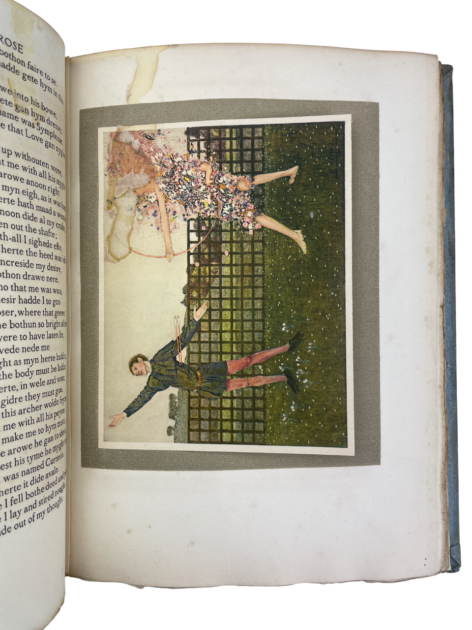 Limited edition 1908 The Romaunt of the Rose Geoffrey Chaucer Middle English translation Le Roman de la Rose rare medieval literature book illustrated Keith Henderson Norman Wilkinson allegorical dream-vision courtly love medieval poetry collectible Chatto & Windus London early 20th century plates decorative art rare book UK Chaucerian translation medieval allegory classic literature collectible edition