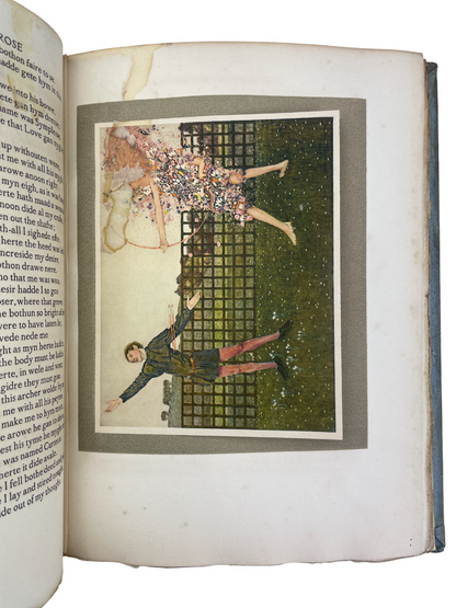 Limited edition 1908 The Romaunt of the Rose Geoffrey Chaucer Middle English translation Le Roman de la Rose rare medieval literature book illustrated Keith Henderson Norman Wilkinson allegorical dream-vision courtly love medieval poetry collectible Chatto & Windus London early 20th century plates decorative art rare book UK Chaucerian translation medieval allegory classic literature collectible edition