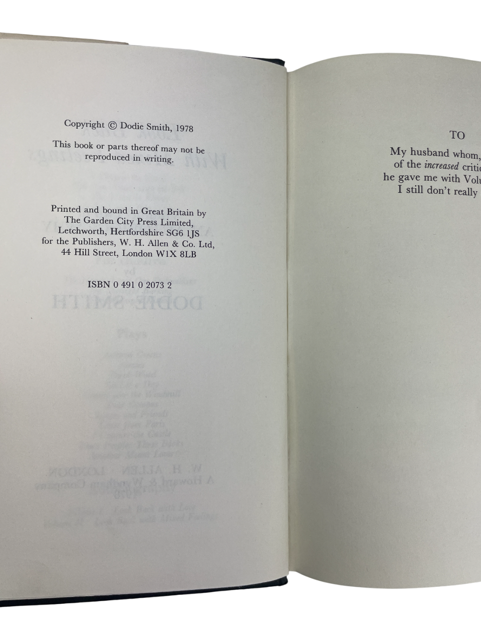 Dodie Smith Look Back With Love 1974 Look Back With Mixed Feelings 1978 Look Back With Astonishment 1979 Look Back With Gratitude 1985 complete set first editions signed autobiography memoirs British author I Capture the Castle Hundred and One Dalmatians literary self-portrait 20th century London New York Hollywood theatre writing playwright novelist rare collectible books vintage Dodie Smith memoirs four-volume set rare first edition British literature author biography Dodie Smith literary history classic 