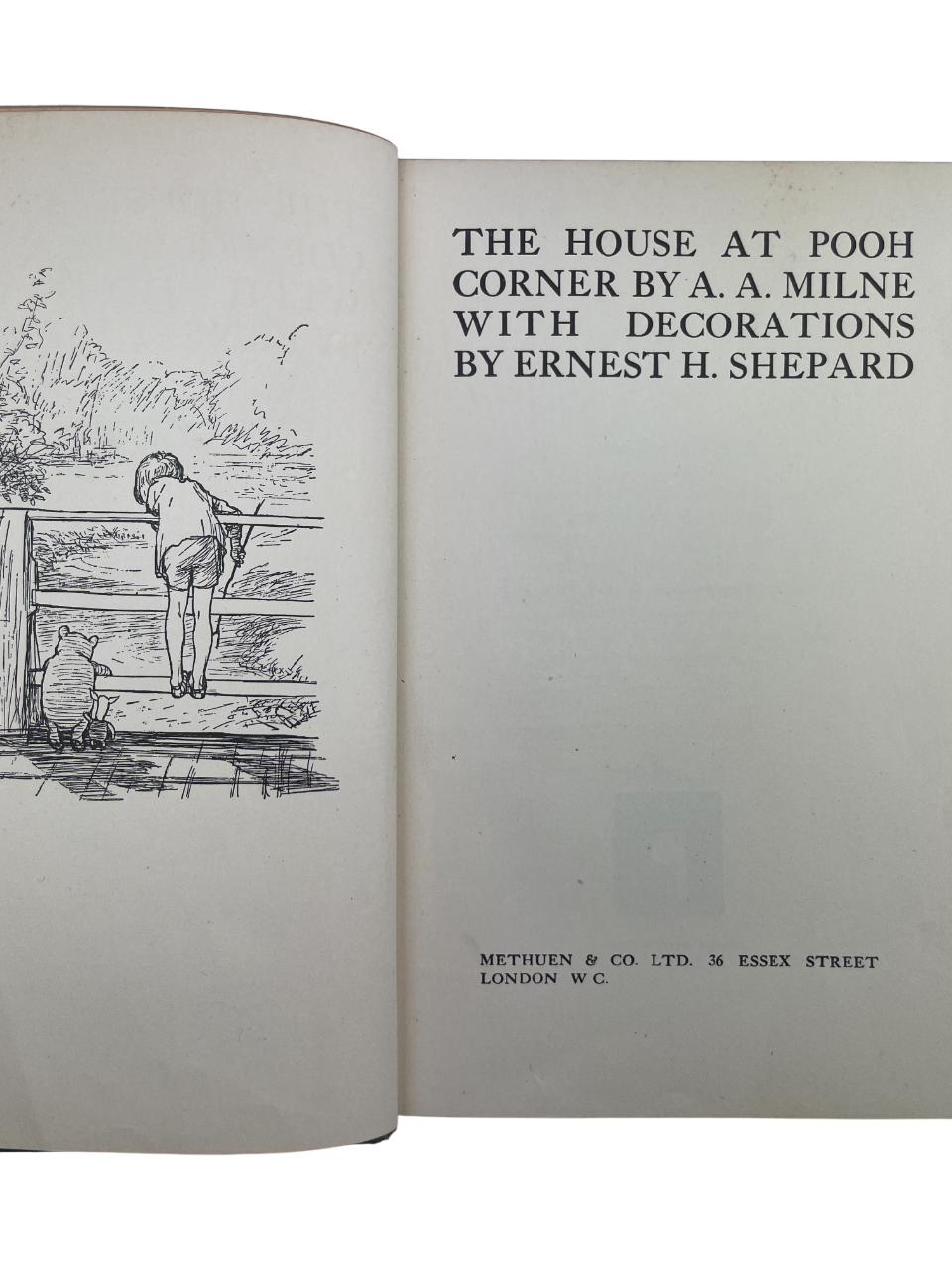 First edition, deluxe issue of The House at Pooh Corner by A.A. Milne, 1928, in rare blue binding with only 1,200 copies. Introducing Tigger and the game of Poohsticks, this collectible children’s classic features charming illustrations, deluxe blue cloth, gilt edges, and a finely preserved interior, making it a highly sought-after first edition for collectors, rare book enthusiasts, and fans of Milne’s beloved Winnie-the-Pooh series worldwide.