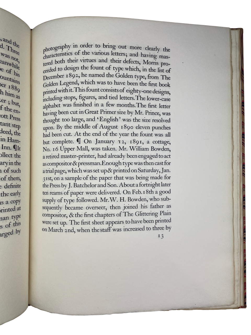  A Note by William Morris on his Aims in Founding the Kelmscott Press 1934 rare presentation copy Central School of Arts and Crafts London S.C. Cockerell description of the Kelmscott Press William Morris design typography fine press book Arts and Crafts movement handmade paper letterpress binding craftsmanship Royal College of Art bookplate provenance 1930s fine printing British design history limited edition presentation to F. W. Burrows Arts and Crafts publishing Kelmscott aestheticism William Morris phil
