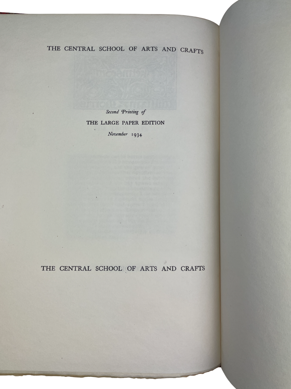  A Note by William Morris on his Aims in Founding the Kelmscott Press 1934 rare presentation copy Central School of Arts and Crafts London S.C. Cockerell description of the Kelmscott Press William Morris design typography fine press book Arts and Crafts movement handmade paper letterpress binding craftsmanship Royal College of Art bookplate provenance 1930s fine printing British design history limited edition presentation to F. W. Burrows Arts and Crafts publishing Kelmscott aestheticism William Morris phil
