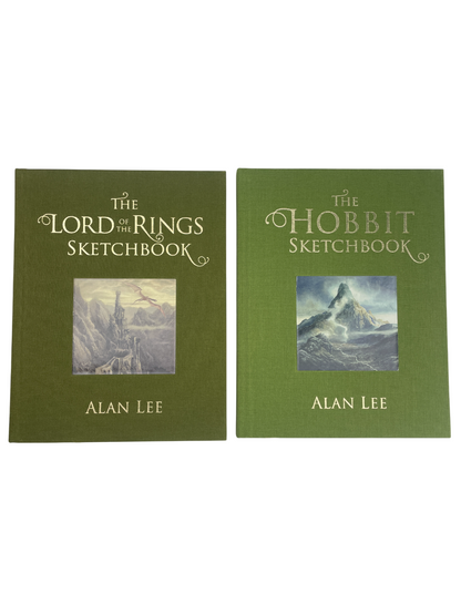 Tolkien Alan Lee signed limited edition deluxe box set 2019 HarperCollins The Hobbit Sketchbook The Lord of the Rings Sketchbook collector rare numbered 3000 copies Middle Earth art illustration concept drawings fantasy books Tolkien collection signed Alan Lee artwork rare Tolkien edition Hobbit LOTR gift boxed set fine press fantasy literature collectible signed Tolkien illustrator Alan Lee art books deluxe Harper Collins Tolkien Middle Earth rare illustrated edition fantasy art collectors.