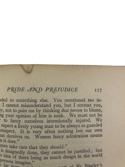 Pride and Prejudice 1907 first edition thus J.M. Dent Charles Brock illustrated rare antique book Jane Austen color illustrations gilt binding pictorial endpapers early 20th century edition collectible classic literature rare books illustrated Austen edition gilt spine decorative cover fine binding art illustration early color printing Regency novel British literature collectible gift for collectors rare Austen volume early edition English classic Brock art plates.