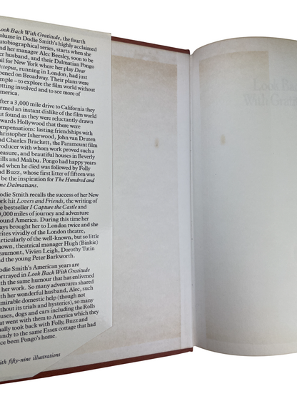 Dodie Smith Look Back With Love 1974 Look Back With Mixed Feelings 1978 Look Back With Astonishment 1979 Look Back With Gratitude 1985 complete set first editions signed autobiography memoirs British author I Capture the Castle Hundred and One Dalmatians literary self-portrait 20th century London New York Hollywood theatre writing playwright novelist rare collectible books vintage Dodie Smith memoirs four-volume set rare first edition British literature author biography Dodie Smith literary history classic 