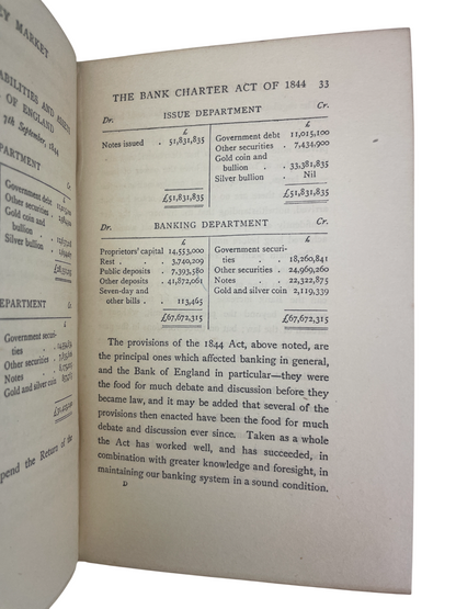 The Money Market 1911 F. Straker rare finance book early British banking history Bank of England origins Bank Charter Act 1844 London financial centre evolution private banks joint-stock banks bill brokers clearing house foreign exchanges economics history rare antique finance book collectible Methuen 1911 monetary system early banking study vintage economic text high-resolution images rare financial history reference