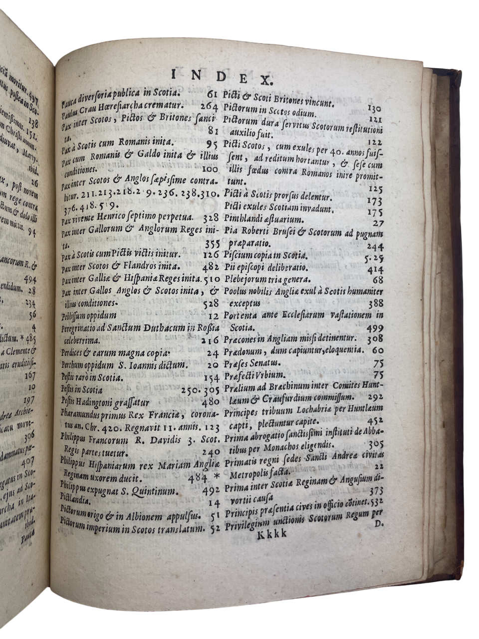 De Origine moribus & rebus gestis Scotorum libri decem by John Leslie, 1675, In aedibus populi Romanae. Early Scotland history, Catholic perspective, Bishop of Ross, ambassador to Mary Queen of Scots, topographical research, genealogical engravings, portraits, woodcut initials, tailpieces, antique Scottish history, rare 17th-century book, Trinity College bookplate, Cambridge provenance, illustrated historical folio, early modern Scottish historiography, collectible rare book, scholarly reference, first-hand