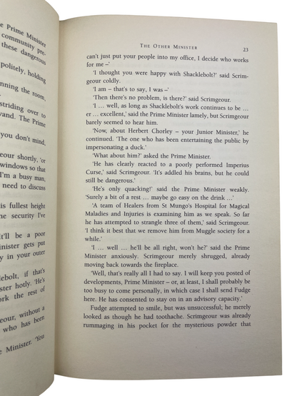 Deluxe First Edition of Harry Potter and the Half-Blood Prince (2005), published by Bloomsbury, London. Bound in decorative cloth and printed in limited numbers, this rare collector’s edition represents the penultimate volume in J.K. Rowling’s legendary fantasy series. Larger in format and more luxurious than the trade issue, the 2005 deluxe Half-Blood Prince has become one of the most sought-after modern Harry Potter first editions for collectors worldwide.