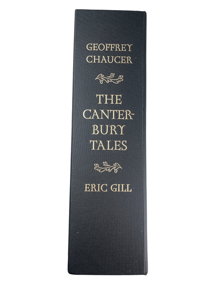 Geoffrey Chaucer The Canterbury Tales Folio Society limited edition 2010 no 687 of 1980 fine press facsimile Golden Cockerel Press Eric Gill engravings illustrated book typography art design collector rare Folio Society London Chaucer edition literature classic medieval poetry fine binding limited print Folio Society Canterbury Tales Golden Cockerel reproduction Eric Gill illustrations rare collectible book fine press printing British literature history deluxe edition collectors copy
