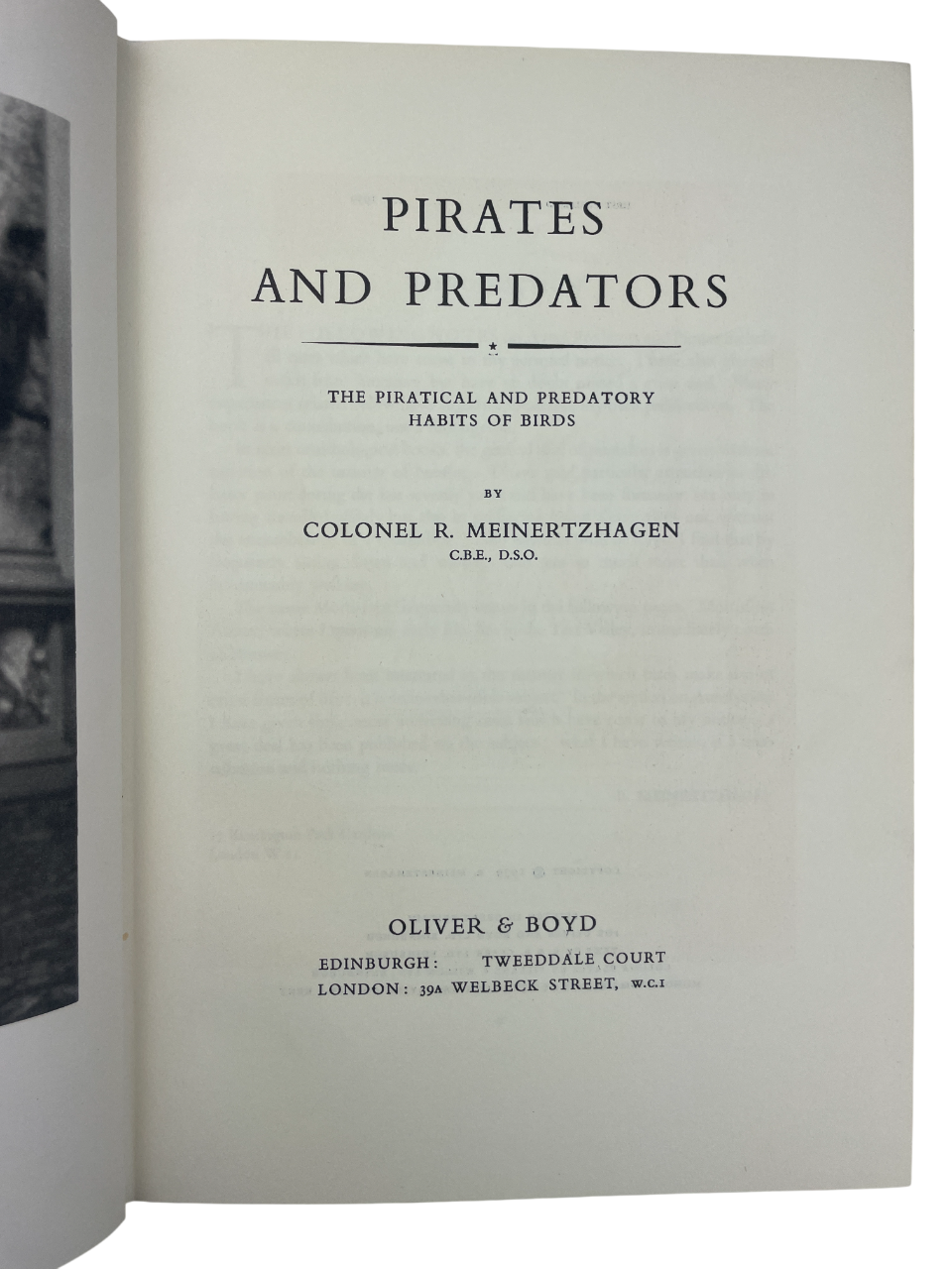 Colonel R. Meinertzhagen - Pirates and Predators - 1959