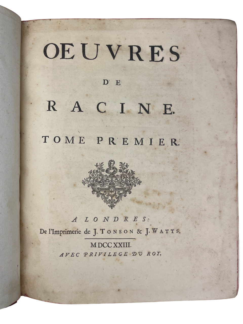 Jean Racine - Oeuvres de Racine - 1723