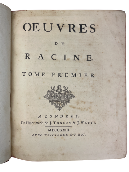 Jean Racine - Oeuvres de Racine - 1723