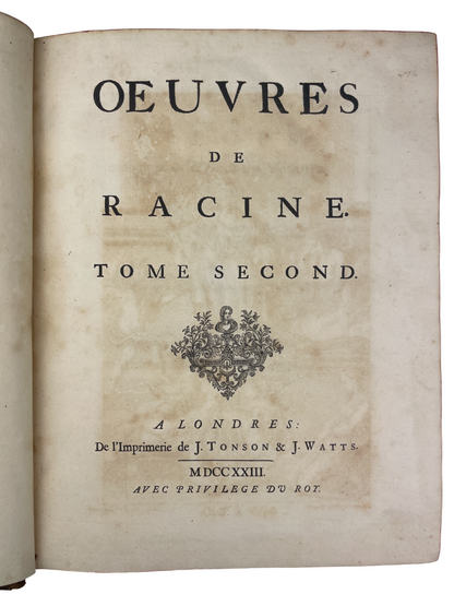 Jean Racine - Oeuvres de Racine - 1723