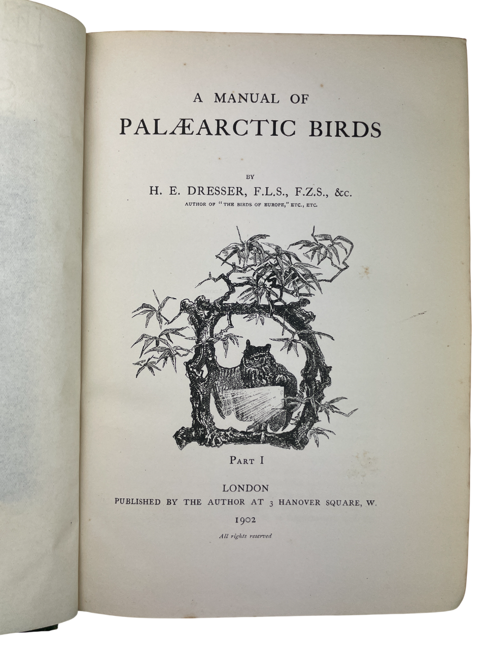 H.E. Dresser - A Manual of Palaearctic Birds - 1902