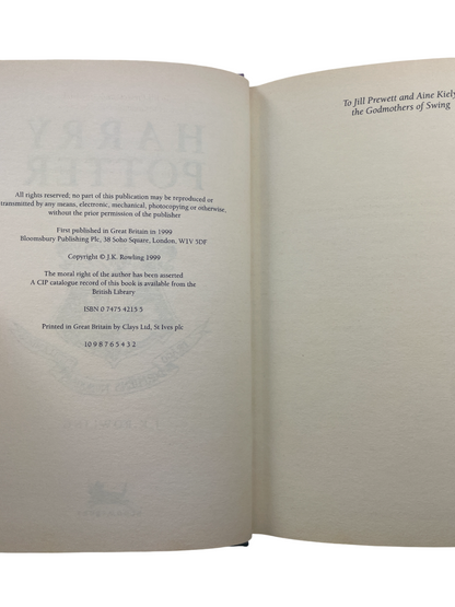 Harry Potter Prisoner of Azkaban 1999 Bloomsbury first edition second print rare early Harry Potter book collectible J.K. Rowling vintage fantasy novel UK edition high-resolution images rare Potter books investment copy early printing Bloomsbury cover art