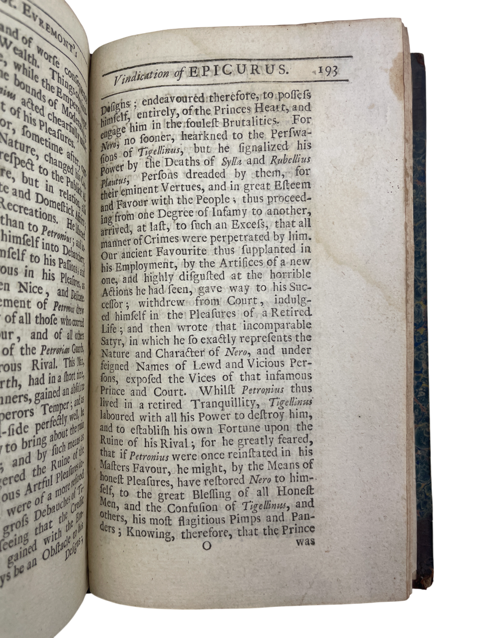 a rare 1712 English edition of Epicurus’s Morals, translated by John Digby and printed for Sam. Briscoe, presenting Epicurean philosophy, moral maxims, and the Wise Man sayings, including the Letter to Menoeceus, Saint-Évremond’s biography of Epicurus, and Isocrates’ Advice to Demonicus. Based on Diogenes Laertius’ accounts, this early 18th-century translation reflects renewed seventeenth-century interest in Epicurean rational ethics, atomism, and practical moral guidance. The volume features period binding