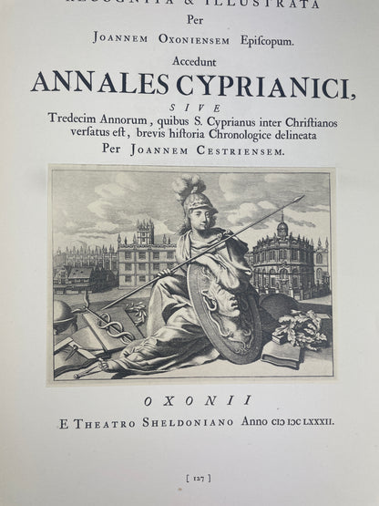 Limited edition 1925 Clarendon Press Specimens of Books Printed at Oxford with the Types Given to the University by John Fell, Bishop of Oxford, Dean of Christ Church, Vice-Chancellor, showcasing 17th-century typography, Oxford University Press history, rare typographical specimens, classical editions, theological publications, archival scholarly work, early modern printing, ecclesiastical and academic legacy, collectible rare book, precision in printing, John Fell typographical influence.