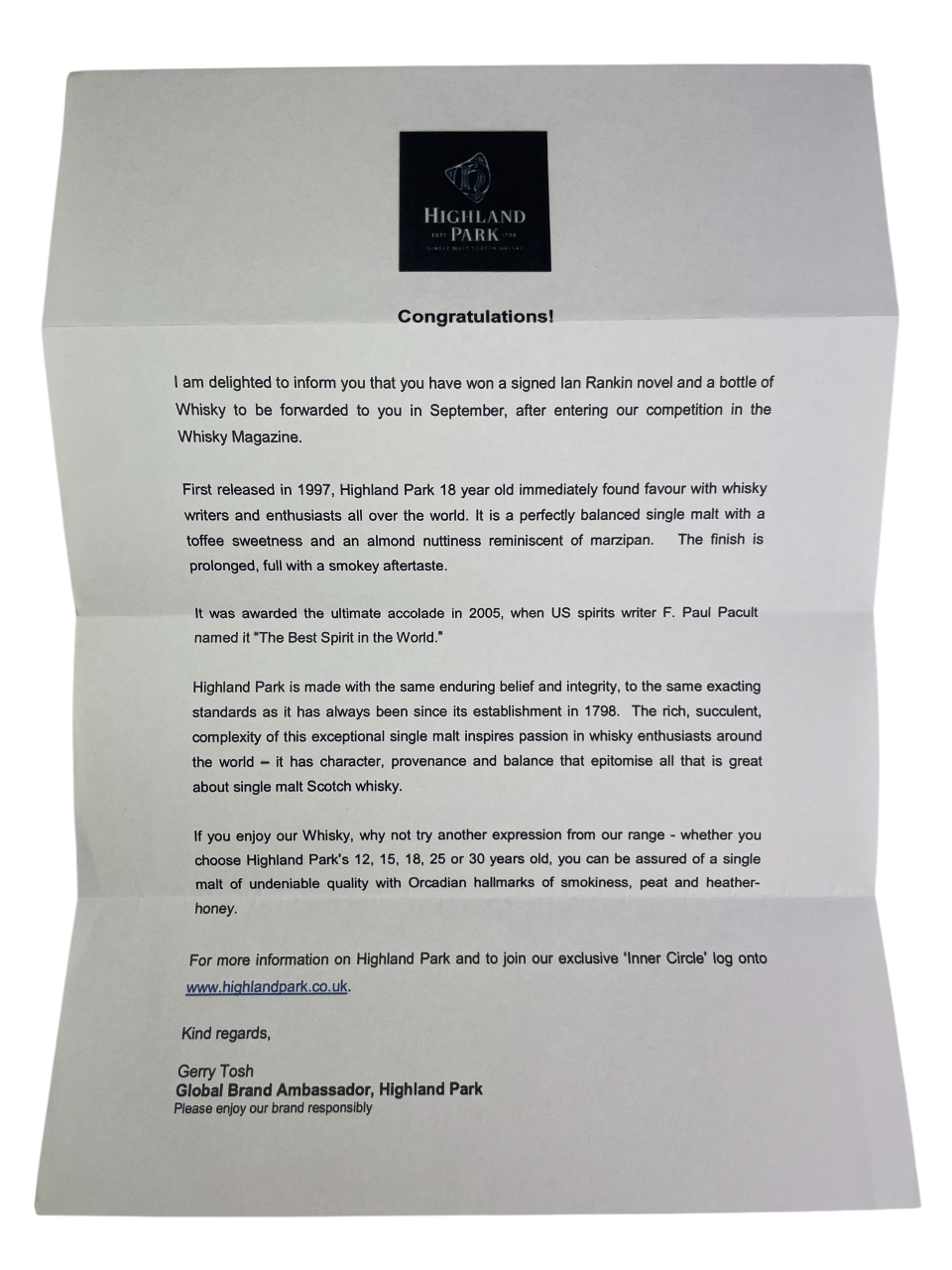 Knots & Crosses 2007 Ian Rankin signed first edition Orion Books London debut novel Inspector Rebus Scottish crime fiction thriller mystery Edinburgh detective collectible rare signed first edition psychological tension dark undercurrents city Ian Rankin debut signed novel Rebus series collectible Highland Park Whisky magazine competition Edinburgh crime literature rare contemporary Scottish author signed first edition Knots & Crosses collectible Ian Rankin rare 2007 first edition