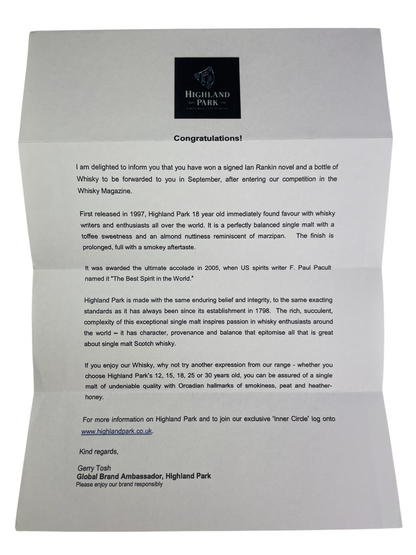 Knots & Crosses 2007 Ian Rankin signed first edition Orion Books London debut novel Inspector Rebus Scottish crime fiction thriller mystery Edinburgh detective collectible rare signed first edition psychological tension dark undercurrents city Ian Rankin debut signed novel Rebus series collectible Highland Park Whisky magazine competition Edinburgh crime literature rare contemporary Scottish author signed first edition Knots & Crosses collectible Ian Rankin rare 2007 first edition