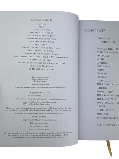 Tolkien Alan Lee signed limited edition deluxe box set 2019 HarperCollins The Hobbit Sketchbook The Lord of the Rings Sketchbook collector rare numbered 3000 copies Middle Earth art illustration concept drawings fantasy books Tolkien collection signed Alan Lee artwork rare Tolkien edition Hobbit LOTR gift boxed set fine press fantasy literature collectible signed Tolkien illustrator Alan Lee art books deluxe Harper Collins Tolkien Middle Earth rare illustrated edition fantasy art collectors.