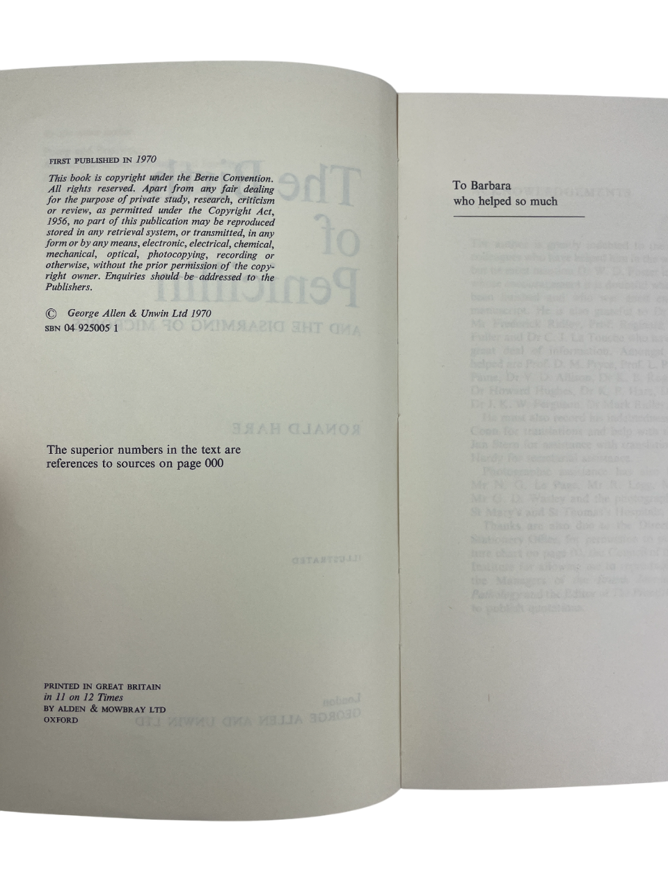 The Birth of Penicillin and the Disarming of Microbes 1970 Ronald Hare proof copy rare medical history signed first edition bacteriology St. Mary’s Hospital Alexander Fleming discovery antibiotics chemotherapy transformative medicine microbiology scientific study Emeritus Professor University of London historic microbiology penicillin accidental discovery therapeutic impact laboratory medicine rare collectible scientific biography groundbreaking medicine proof copy early edition medical research science his