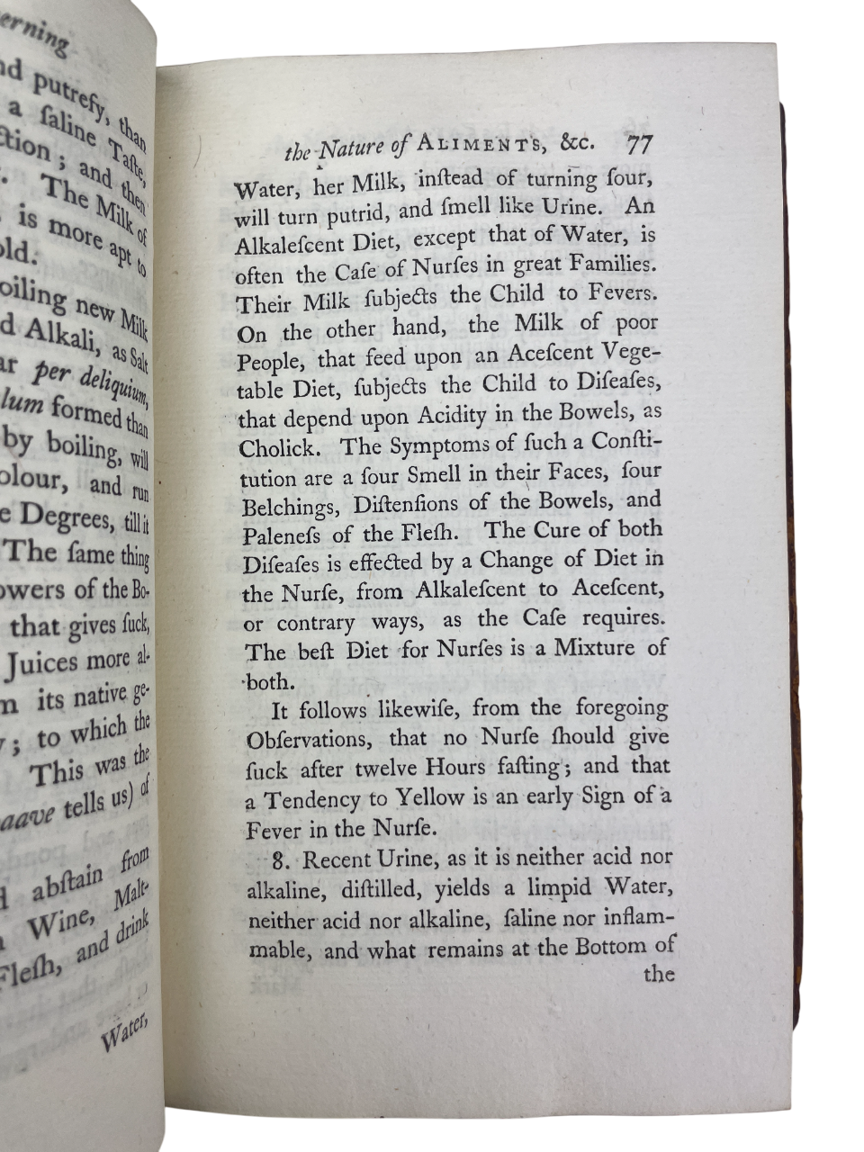 John Arbuthnot 1756 Essay Concerning the Nature of Ailments rare antique medical book early digestion physiology treatise Enlightenment nutrition proto-biochemistry gastric liquefaction bile action pancreatic secretions peristalsis early metabolic theory London J. Tonson collectible 18th century medical science history rare book UK