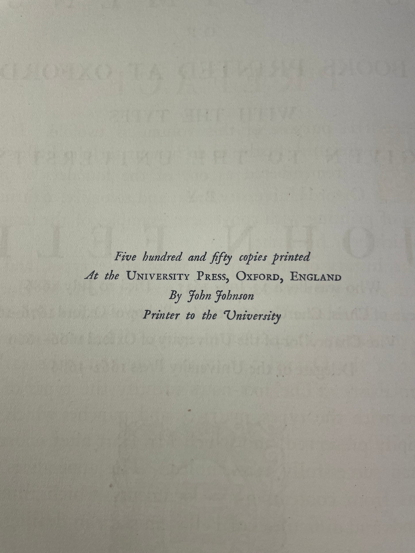 Limited edition 1925 Clarendon Press Specimens of Books Printed at Oxford with the Types Given to the University by John Fell, Bishop of Oxford, Dean of Christ Church, Vice-Chancellor, showcasing 17th-century typography, Oxford University Press history, rare typographical specimens, classical editions, theological publications, archival scholarly work, early modern printing, ecclesiastical and academic legacy, collectible rare book, precision in printing, John Fell typographical influence.