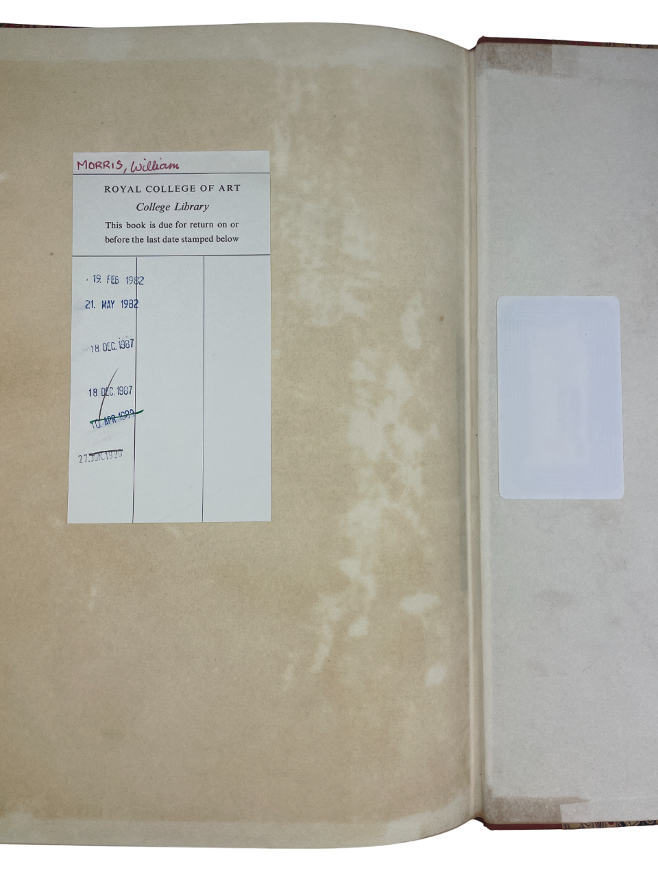  A Note by William Morris on his Aims in Founding the Kelmscott Press 1934 rare presentation copy Central School of Arts and Crafts London S.C. Cockerell description of the Kelmscott Press William Morris design typography fine press book Arts and Crafts movement handmade paper letterpress binding craftsmanship Royal College of Art bookplate provenance 1930s fine printing British design history limited edition presentation to F. W. Burrows Arts and Crafts publishing Kelmscott aestheticism William Morris phil