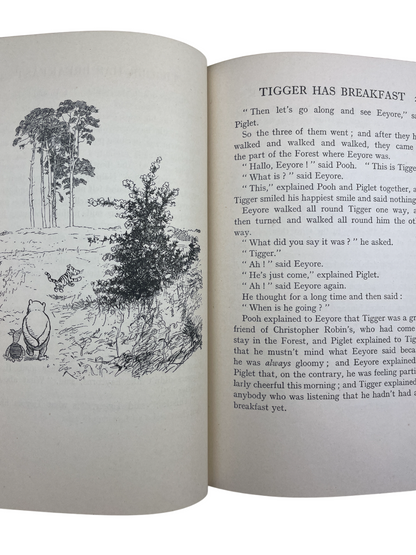 First edition, deluxe issue of The House at Pooh Corner by A.A. Milne, 1928, in rare blue binding with only 1,200 copies. Introducing Tigger and the game of Poohsticks, this collectible children’s classic features charming illustrations, deluxe blue cloth, gilt edges, and a finely preserved interior, making it a highly sought-after first edition for collectors, rare book enthusiasts, and fans of Milne’s beloved Winnie-the-Pooh series worldwide.