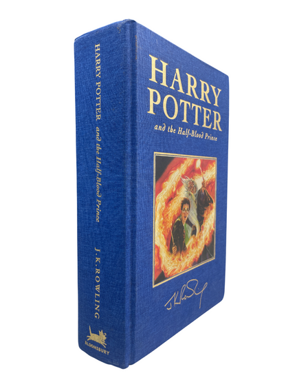 Deluxe First Edition of Harry Potter and the Half-Blood Prince (2005), published by Bloomsbury, London. Bound in decorative cloth and printed in limited numbers, this rare collector’s edition represents the penultimate volume in J.K. Rowling’s legendary fantasy series. Larger in format and more luxurious than the trade issue, the 2005 deluxe Half-Blood Prince has become one of the most sought-after modern Harry Potter first editions for collectors worldwide.