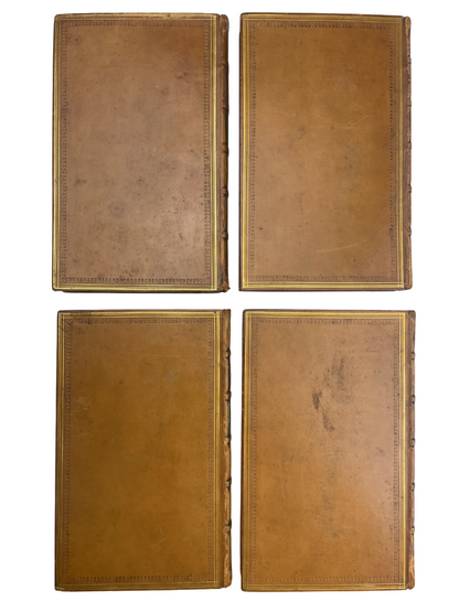 Four-volume 1818 London edition of Gilbert Burnet’s History of His Own Time, chronicling England and Scotland from the Restoration of Charles II to Queen Anne and the Treaty of Utrecht. A landmark contemporary account by a statesman-bishop directly involved in events, it blends political, ecclesiastical, and social history. A cornerstone narrative source for scholars and collectors of 17th- and 18th-century British history and early political writing.
