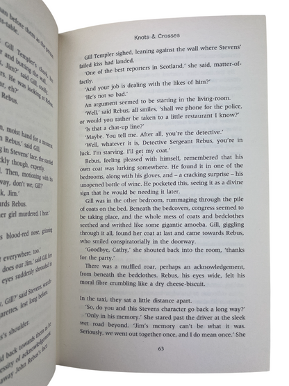 Knots & Crosses 2007 Ian Rankin signed first edition Orion Books London debut novel Inspector Rebus Scottish crime fiction thriller mystery Edinburgh detective collectible rare signed first edition psychological tension dark undercurrents city Ian Rankin debut signed novel Rebus series collectible Highland Park Whisky magazine competition Edinburgh crime literature rare contemporary Scottish author signed first edition Knots & Crosses collectible Ian Rankin rare 2007 first edition