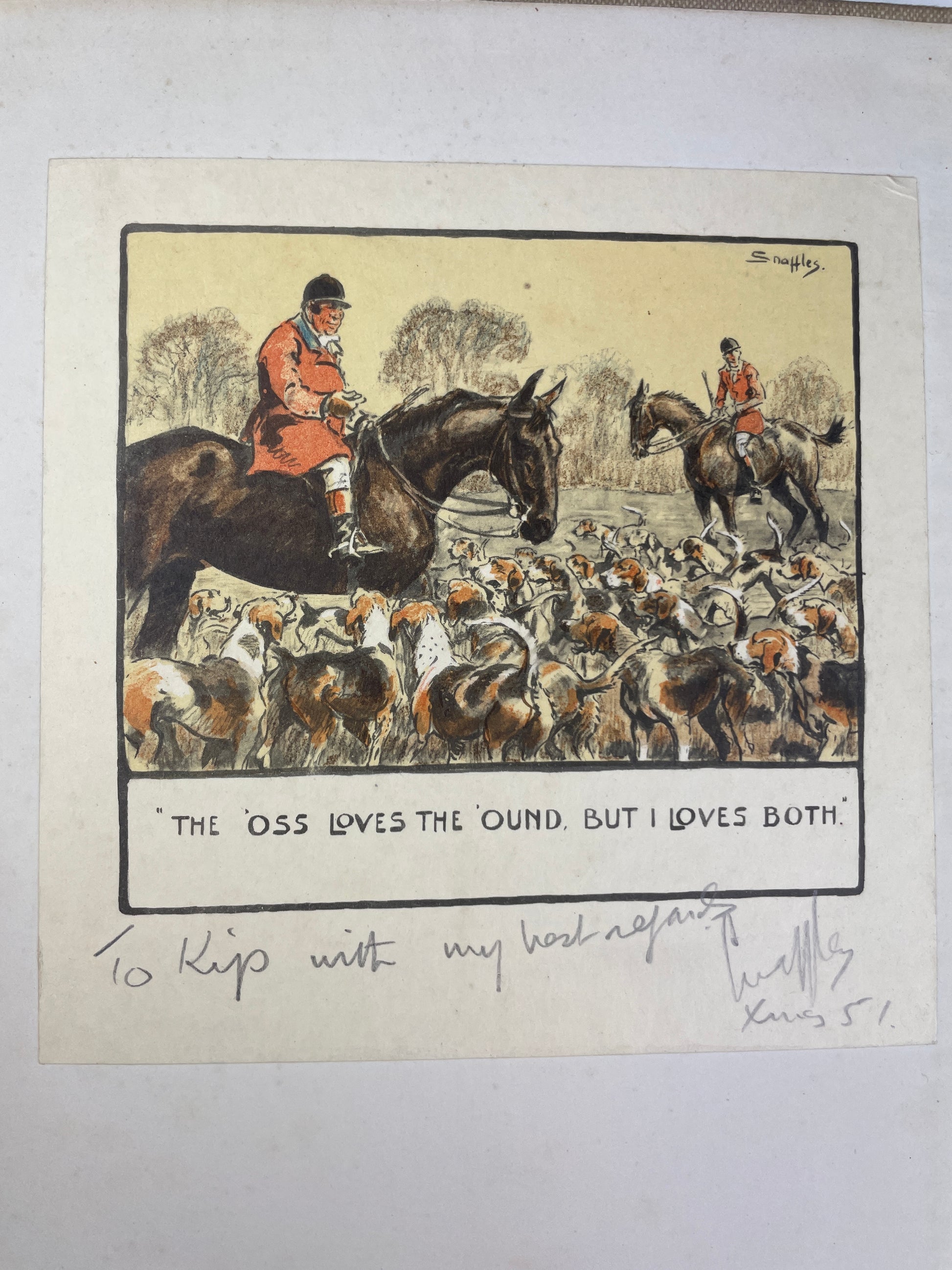 Four-Legged Friends and Acquaintances 1951 Snaffles signed first edition sporting art book rare collectible hunting polo fox hunters racers chasers scruffy terriers loyal hounds British sporting artist Charles Johnson Payne animal illustrations colour plates black and white plates humour wit charm equestrian collectors fox hunting dogs military life sporting world rare first edition signed Snaffles collectible book sporting history British art horse and dog illustrations fox hunting memorabilia