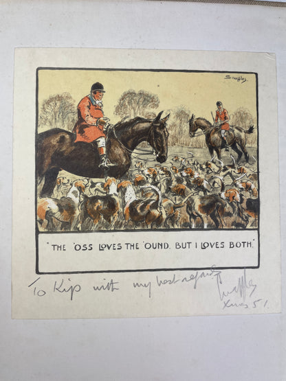 Four-Legged Friends and Acquaintances 1951 Snaffles signed first edition sporting art book rare collectible hunting polo fox hunters racers chasers scruffy terriers loyal hounds British sporting artist Charles Johnson Payne animal illustrations colour plates black and white plates humour wit charm equestrian collectors fox hunting dogs military life sporting world rare first edition signed Snaffles collectible book sporting history British art horse and dog illustrations fox hunting memorabilia