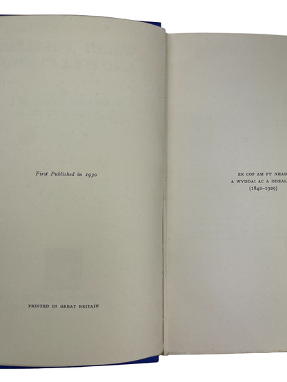 T. Gwynn Jones - Welsh Folklore and Folk-Custom - 1930 First edition book by Professor T. Gwynn Jones C.B.E. (1871–1949), a leading Welsh poet, scholar, and translator whose work shaped Welsh literature and education in the early twentieth century. This comprehensive text explores Celtic deities, fairies, ghosts, folk rituals, and weather lore, tracing their lasting influence on Welsh culture.