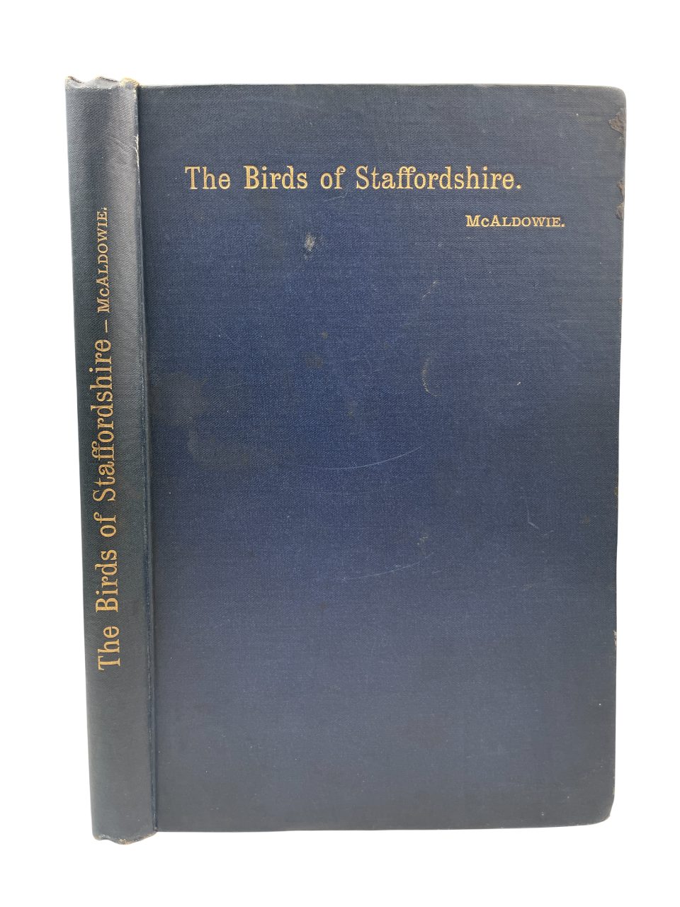 The Birds of Staffordshire with Illustrations of Local Bird Haunts. Privately printed first edition book, limited to 100 copies, intended to foster interest in Staffordshire bird life and discourage the destruction of local species. Authored by Alexander Morison McAldowie FRSE (1852–1926) - a Scottish physician, folklorist, and ornithologist known for his contributions to natural history and the North Staffordshire Field Club, where he was awarded the Garner Medal in 1900. This copy is unnumbered and unsign