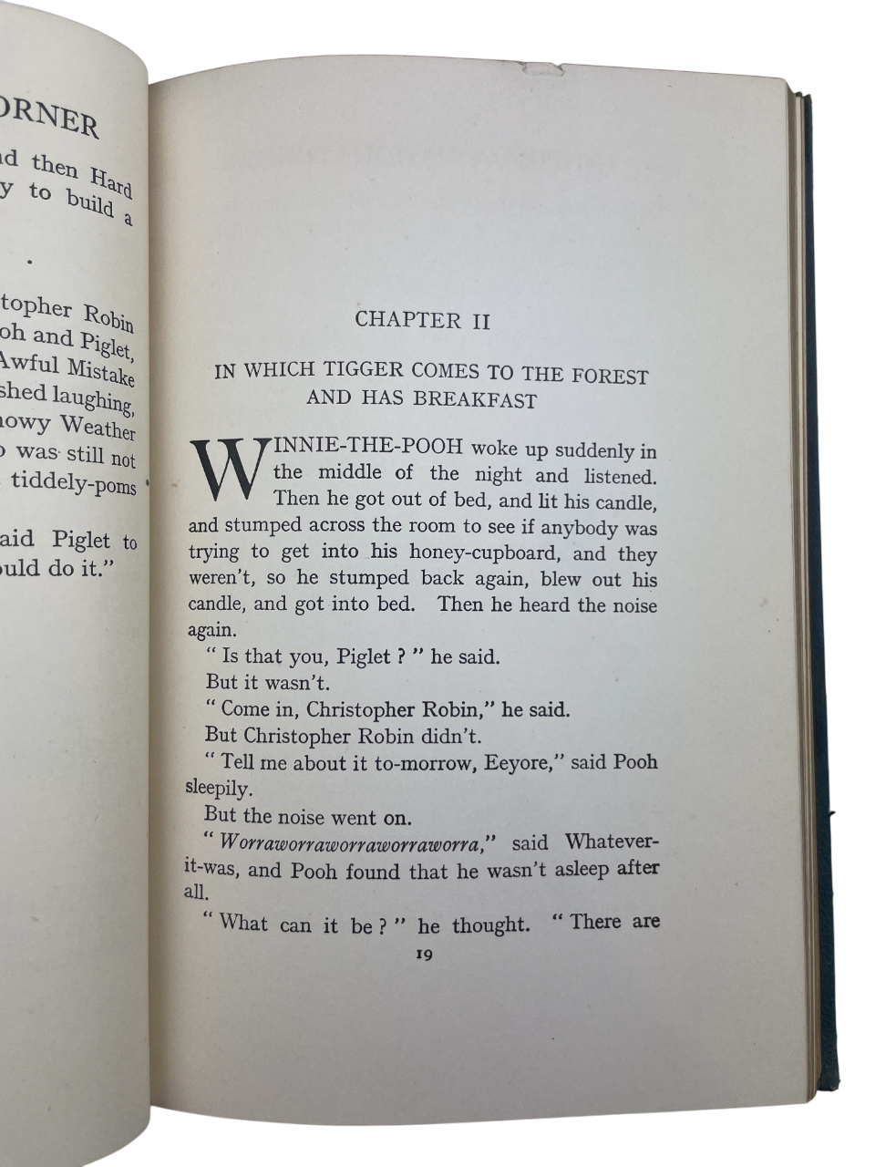 First edition, deluxe issue of The House at Pooh Corner by A.A. Milne, 1928, in rare blue binding with only 1,200 copies. Introducing Tigger and the game of Poohsticks, this collectible children’s classic features charming illustrations, deluxe blue cloth, gilt edges, and a finely preserved interior, making it a highly sought-after first edition for collectors, rare book enthusiasts, and fans of Milne’s beloved Winnie-the-Pooh series worldwide.