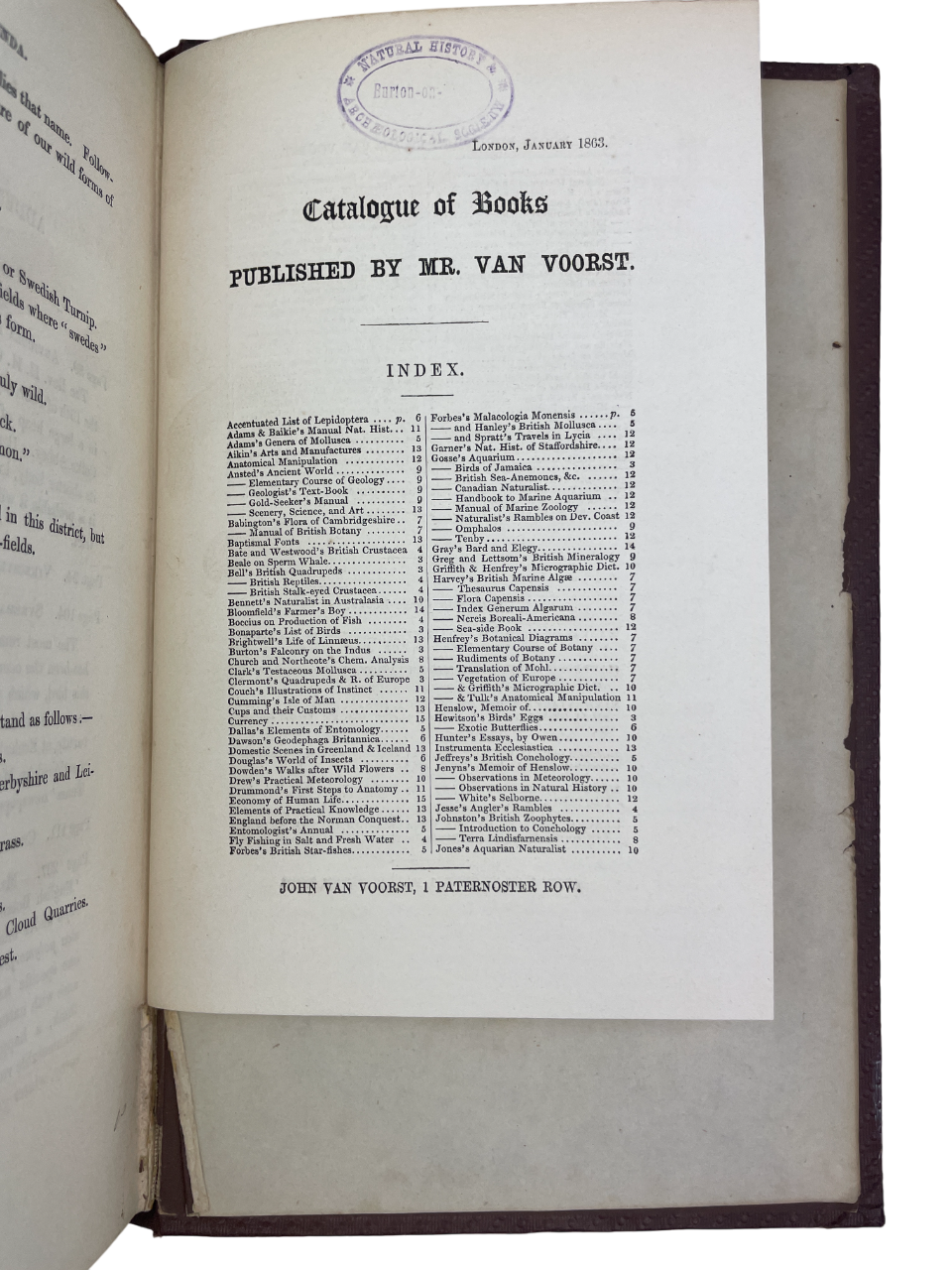The Natural History of Tutbury, together with the Fauna and Flora of the District Surrounding Tutbury and Burton-on-Trent by Edwin Brown book First edition, signed, presentation inscription from the author on the half-title. This beautifully illustrated guide explores the natural history of Tutbury, England, detailing its local flora, fauna, and geological features. Complete with all illustrations. 