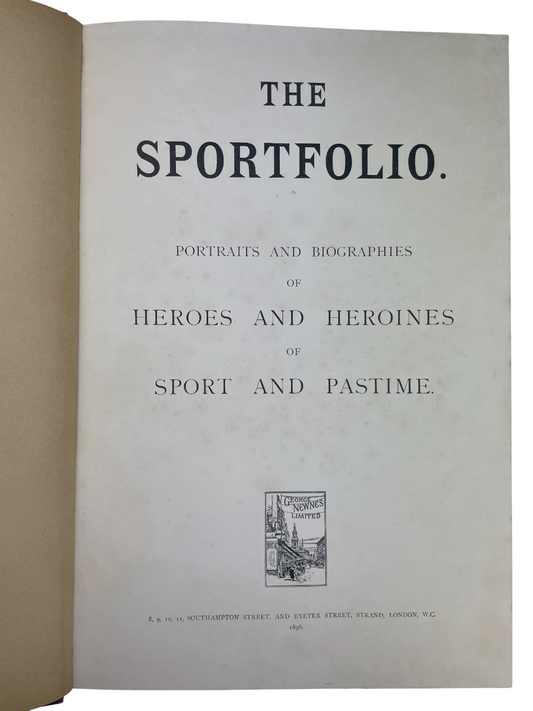 Portraits and Biographies of Heroes and Heroines of Sports and Pastime 1896 The Sportfolio rare first edition Victorian sports history book photogravure portraits cricket football golf tennis rowing athletics athletes Victorian leisure competition collectible sports book rare 19th century British sporting icons biography full-page photogravure Victorian athletes historical sports photography early sports media collectible antique sports book large-format Victorian sports memorabilia rare book collectors The