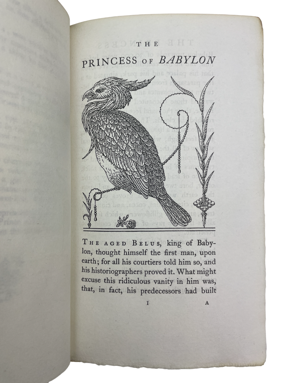  Rare 1927 The Princess of Babylon by M. De Voltaire, published by The Nonesuch Press, limited edition no. 1355 of 1500. A fine press edition of Voltaire’s philosophical tale blending satire, enlightenment ideals, and allegory, produced by the renowned Nonesuch Press known for its elegant typography and craftsmanship. This collectible book includes Royal College of Art bookplate and barcode on the front endpaper. An important example of early twentieth-century private press printing and Voltaire’s enduring 