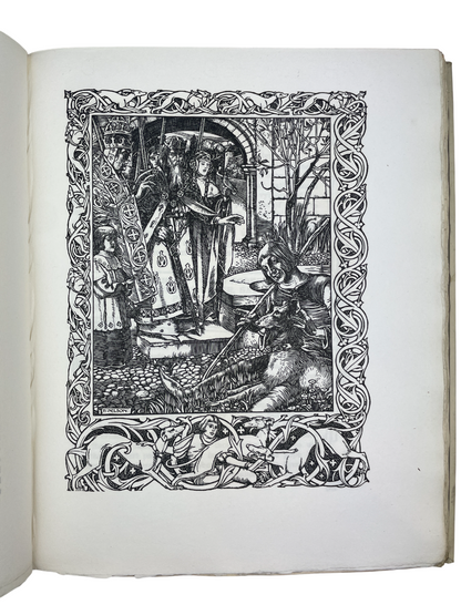 Early English Romances 1904 rare antique folklore book William John Thoms Otto Schulze Edinburgh Harold Nelson illustrations gold embossed cover gilt binding illustrated volume includes Robert the Deuyll, Robin Hood, Fryer Bacon early English folklore romance legends medieval literature Arthurian tales rare illustrated edition British folklore history antiquarian book collector rare 1904 printing decorative binding illuminated pages golden cover illustrated art engraving folklore origins William John Thoms